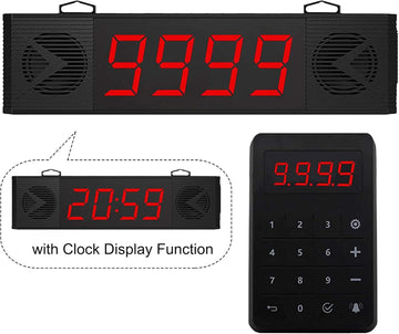 ChunHee Queue Management System Wireless Calling System Take A Number System, Loud Speakers, 4-Digit Number Display & Clock Display, Voice Broadcast for Hospital,Business,Restaurant,Bank CallToU